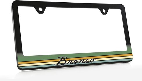 Ford Bronco Vintage Script UV Cured Ink Black Plastic License Plate Frame in Saudi Arabia