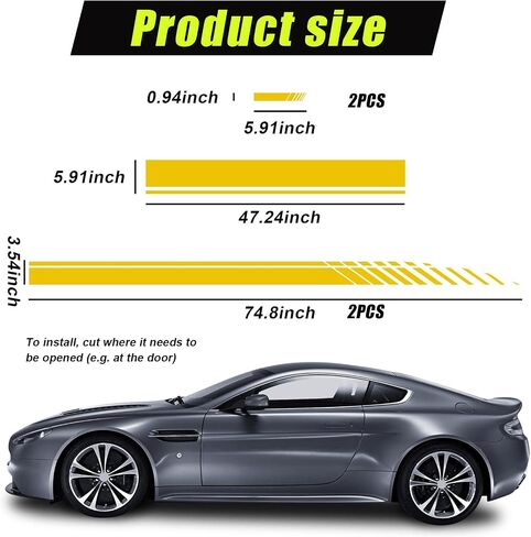 5 PCS CAR CAR HOOD Stripe Stripe ، شارات مرآة الرؤية الخلفية المعدلة فينيل ، مرآة لسباق الجسد التلقائي للرياضة ، ملصقات خارجية عالمية للتنورة ، مصد سقف التنورة (كبير ، وردي) in Saudi Arabia