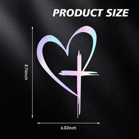Love Cross Car Dicals ، Love Heart Sticker Secal ، ملصقات سيارة فينيل ، 8.7 "× 6" ملصق مقاوم للماء ، للسيارات ، النوافذ ، مصدات ، جذوع ، دفتر ملاحظات ، ملصقات زخرفية خارجية (متعددة الألوان) in Saudi Arabia