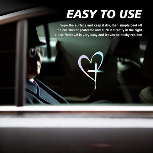 Love Cross Car Dicals ، Love Heart Sticker Secal ، ملصقات سيارة فينيل ، 8.7 "× 6" ملصق مقاوم للماء ، للسيارات ، النوافذ ، مصدات ، جذوع ، دفتر ملاحظات ، ملصقات زخرفية خارجية (متعددة الألوان) in Saudi Arabia