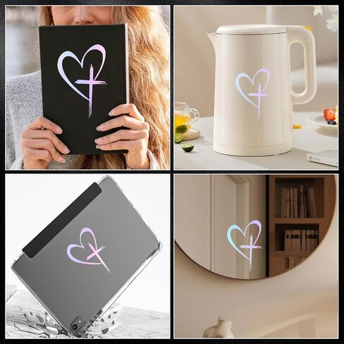 Love Cross Car Dicals ، Love Heart Sticker Secal ، ملصقات سيارة فينيل ، 8.7 "× 6" ملصق مقاوم للماء ، للسيارات ، النوافذ ، مصدات ، جذوع ، دفتر ملاحظات ، ملصقات زخرفية خارجية (متعددة الألوان) in Saudi Arabia