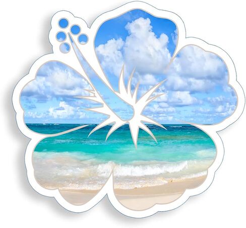 Hibiscus Beach Flower Sticker Vinyl Ocean Secal in Saudi Arabia