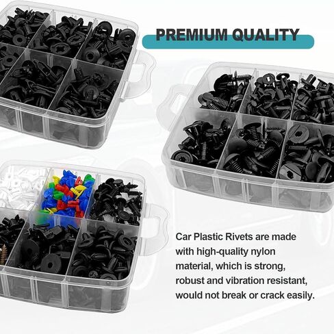 مجموعة أدوات 835pcs Auto Auto ، على بعد 24 أحجامًا مجموعة من المسامير ذات الأحجام التلقائية ، مقاطع Fender Plane ، مقاطع Fender Nylon ، Ford ، Toyota ، Honda ، Acura ، Chevy Plastic Rakeners Kit in Saudi Arabia