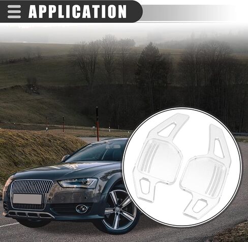 Motoforti Steering Wheel Shift Shifter Extension Cover,for Audi A5 2012-2014,Aluminum Alloy,Black,2pcs in Saudi Arabia