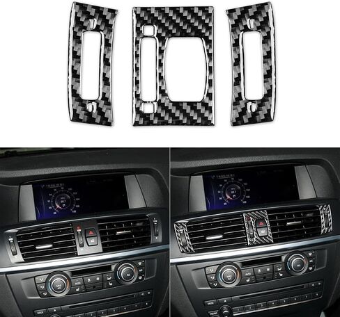 Real Premium Carbon Fiber Decoration Compatible with BMW X3 F25 2011-2017/X4 F26 2014-2017 Car Steering Wheel Sticker Trim Kit Auto Interior Accessories Decal 3pcs Black, BWX341117 in Saudi Arabia