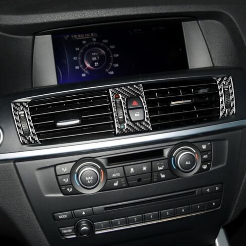 Real Premium Carbon Fiber Decoration Compatible with BMW X3 F25 2011-2017/X4 F26 2014-2017 Car Steering Wheel Sticker Trim Kit Auto Interior Accessories Decal 3pcs Black, BWX341117 in Saudi Arabia
