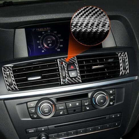 Real Premium Carbon Fiber Decoration Compatible with BMW X3 F25 2011-2017/X4 F26 2014-2017 Car Steering Wheel Sticker Trim Kit Auto Interior Accessories Decal 3pcs Black, BWX341117 in Saudi Arabia