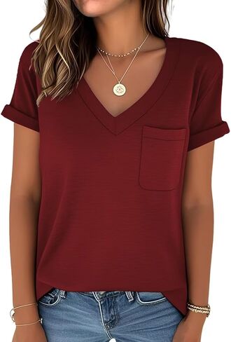 قمم الصيف النسائية الخامس القمصان T stirts فضفاضة قمصان تناسب التمرين 2025 in Kuwait