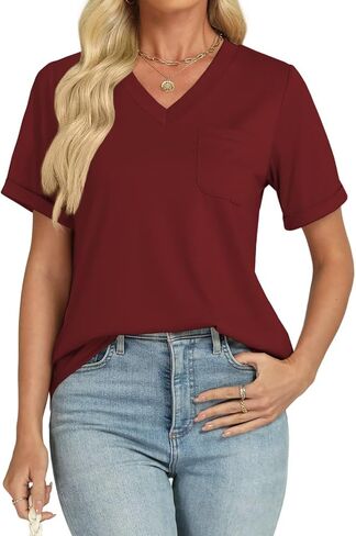 قمم الصيف النسائية الخامس القمصان T stirts فضفاضة قمصان تناسب التمرين 2025 in Kuwait