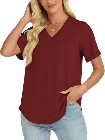 قمم الصيف النسائية الخامس القمصان T stirts فضفاضة قمصان تناسب التمرين 2025 in Kuwait