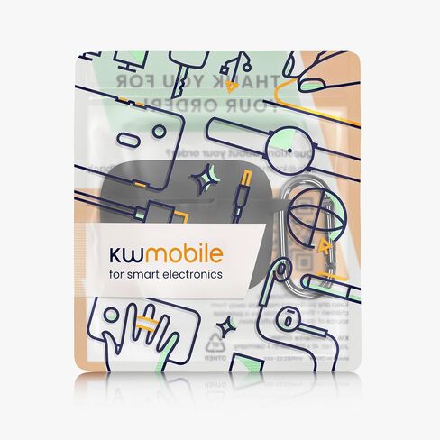 غطاء سيليكون kwmobile متوافق مع Marshall Motif II ANC - غطاء حماية لاصق على الجلد مع مشبك - أسود in Saudi Arabia
