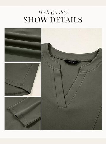 Dokotoo Women Tops Long Sleeve v Deck Dertts 2025 Fall Fashion Dary Disy Casual Business Tunic Blouses in Kuwait