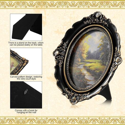 Geetery 4 Pcs Gold Gothic Vintage Picture Frame Set Victorian Antique Ofrenda Photo Picture Frame Small Luxury Wall Hanging Decor for Gallery Wall Photo Display Tabletop Home Decoration in Saudi Arabia