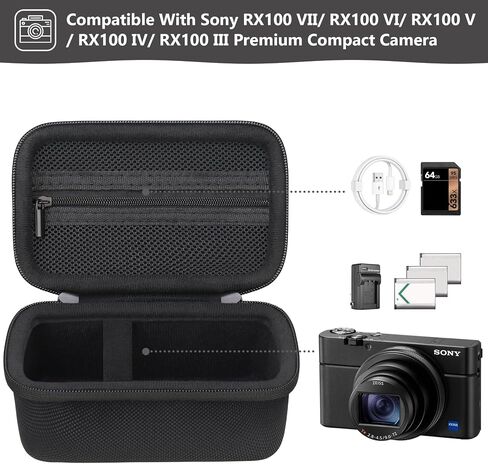 Carrying Case for Sony RX100 VII/ RX100 VI/ RX100 V Camera, Black in Kuwait