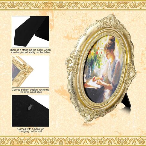 GEETERY 4 PCS GOLD GOLTIC VINTAGE PICTURE Frame Set VICTORIAN OFRENDA PHOTO PIMOR in Kuwait