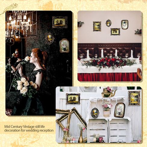 Geetery 4 Pcs Gold Gothic Vintage Picture Frame Set Victorian Antique Ofrenda Photo Picture Frame Small Luxury Wall Hanging Decor for Gallery Wall Photo Display Tabletop Home Decoration in Saudi Arabia