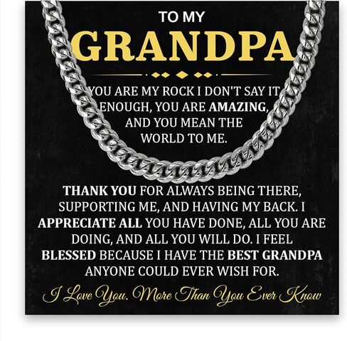 Grandpa Necklace, To My Grandfather Necklace, Grandpa Birthday Gifts, Grandpa Christmas Gift Ideas, Grandparents Day Gifts For Grandpa, Father's Day Gifts For Grandpa, Gift For Grandpa From Grandson in Saudi Arabia