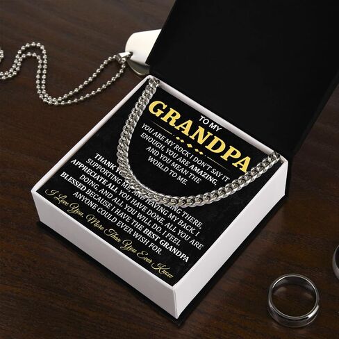 Grandpa Necklace, To My Grandfather Necklace, Grandpa Birthday Gifts, Grandpa Christmas Gift Ideas, Grandparents Day Gifts For Grandpa, Father's Day Gifts For Grandpa, Gift For Grandpa From Grandson in Saudi Arabia