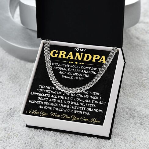 Grandpa Necklace, To My Grandfather Necklace, Grandpa Birthday Gifts, Grandpa Christmas Gift Ideas, Grandparents Day Gifts For Grandpa, Father's Day Gifts For Grandpa, Gift For Grandpa From Grandson in Saudi Arabia