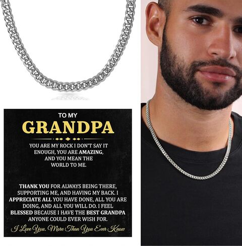 Grandpa Necklace, To My Grandfather Necklace, Grandpa Birthday Gifts, Grandpa Christmas Gift Ideas, Grandparents Day Gifts For Grandpa, Father's Day Gifts For Grandpa, Gift For Grandpa From Grandson in Saudi Arabia