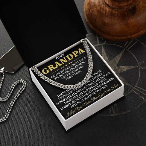 Grandpa Necklace, To My Grandfather Necklace, Grandpa Birthday Gifts, Grandpa Christmas Gift Ideas, Grandparents Day Gifts For Grandpa, Father's Day Gifts For Grandpa, Gift For Grandpa From Grandson in Saudi Arabia