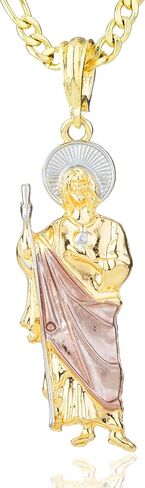 14K الذهب مطلي القديس جود قلادة قلادة دينية المجوهرات San Judas Tadeo Medalla Cadena Oro Laminado in Kuwait
