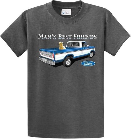 فورد Truck Man's Best Friend Dog Lab Men Men's Classic Retro Retriever F150 Garage Mechanic-Heathgray-XL in Saudi Arabia