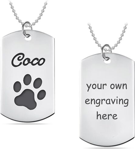 LeCalla Personalized Customized Engraved Dog Tag Pendant Necklace for Men and Women | Custom Gift Jewelry, Birthday Gifts in Saudi Arabia