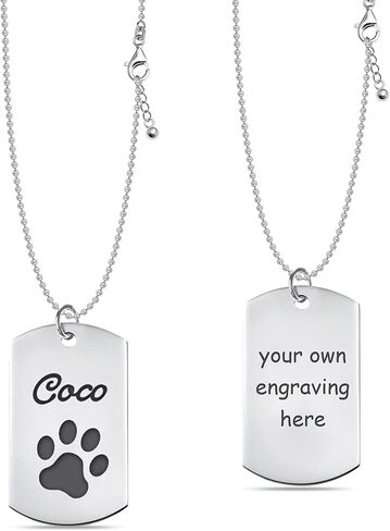 LeCalla Personalized Customized Engraved Dog Tag Pendant Necklace for Men and Women | Custom Gift Jewelry, Birthday Gifts in Saudi Arabia