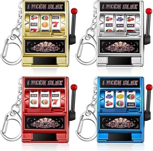 4pcs Mini Slot Machine سلسلة مفاتيح ، سلسلة مفاتيح الفوز بالجائزة الكبرى Kawaii لعيد الميلاد هدايا حفلة عيد الميلاد in Saudi Arabia