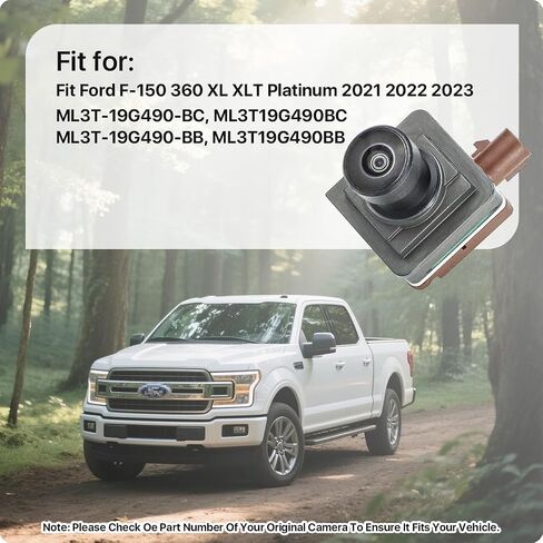ML3T-19G490-BC Front View Camera for Ford F-150 360 XL XLT Platinum 2021 2022 2023, OE Front Grill Camera Replaces ML3T19G490BC, ML3T-19G490-BB, ML3T19G490BB by GreenYi in Saudi Arabia