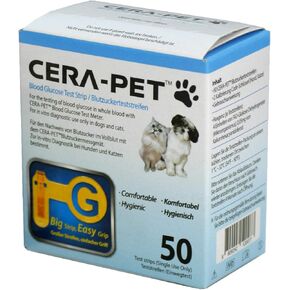 50 x CERA-PET Vet Blood Glucose Strips for Cats & Dogs, Pet Owners and Vet Test Replacement Strips in Saudi Arabia