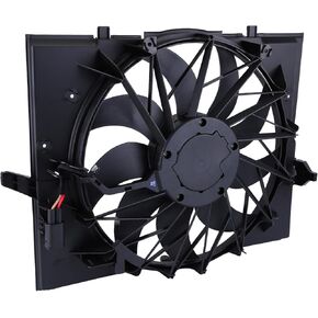 Radiator Cooling Fan Assembly 621211 76285 17427543282 17427514181 Compatible for BMW E60 E63 E64 E65 525i 525xi 528i 528xi 530i 530xi 545i 645Ci 750i in Kuwait