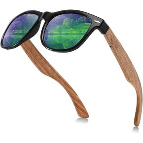 نظارات شمسية خشبية للرجال والنساء: نظارات أشعة الشمس المستقطبة UV400 UV400 - in Kuwait