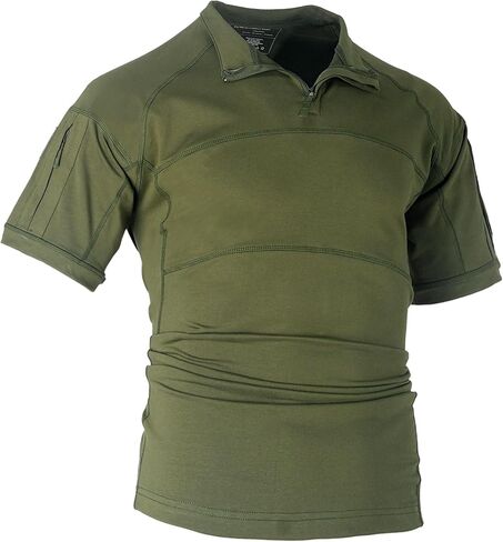 Tactical Short Sleeve Shirts for Men Military Combat T Shirt Workout Gym T-Shirt 1/4 Zip with 2 Pockets in Kuwait
