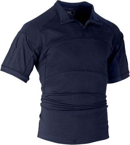 Tactical Short Sleeve Shirts for Men Military Combat T Shirt Workout Gym T-Shirt 1/4 Zip with 2 Pockets in Kuwait