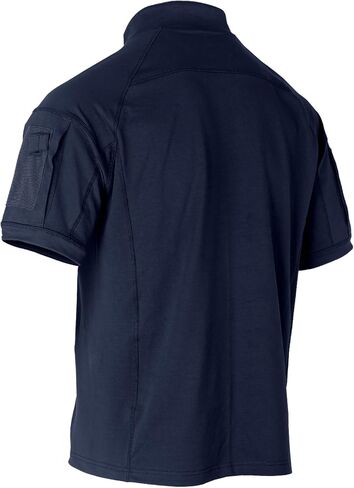 Tactical Short Sleeve Shirts for Men Military Combat T Shirt Workout Gym T-Shirt 1/4 Zip with 2 Pockets in Kuwait