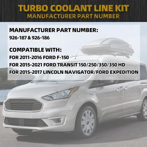 Dasbecan 926-186 926-187 Turbo Line Line Kit Prastenger and Driver FIT COLLE FIT 2011-2016 FORD F150 ، 2015-2021 Ford Transit 150/250/350/350 HD ، 2015-2017 Lincoln Navigator in Saudi Arabia