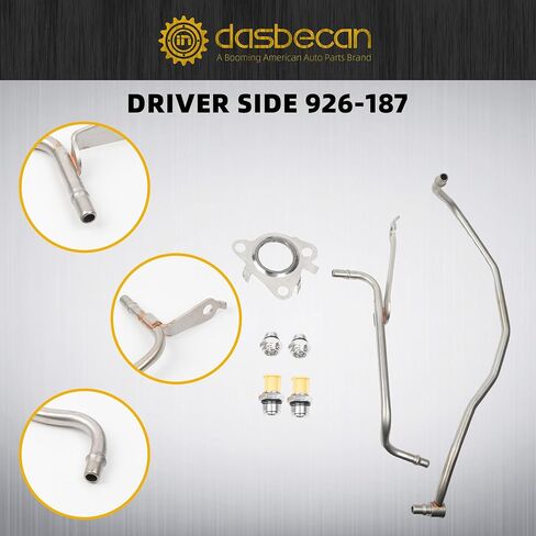 Dasbecan 926-186 926-187 Turbo Line Line Kit Prastenger and Driver FIT COLLE FIT 2011-2016 FORD F150 ، 2015-2021 Ford Transit 150/250/350/350 HD ، 2015-2017 Lincoln Navigator in Saudi Arabia