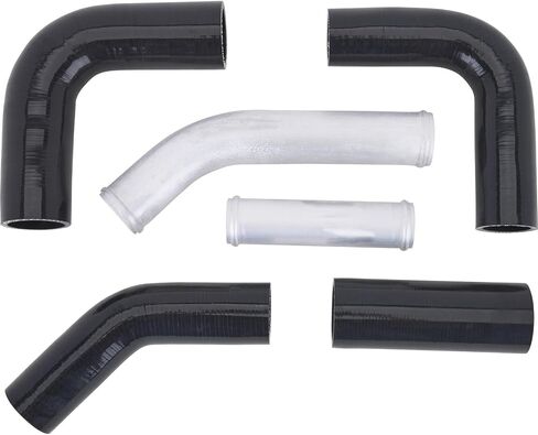 Motorway Motors Universal Silicone/Aluminium Baziatiator Kit Kit - Kit Complete Starter Kit ، خراطيم السيليكون الأسود ، أنابيب الألومنيوم ، مقاومة للحرارة ، مشروع مخصص in Saudi Arabia