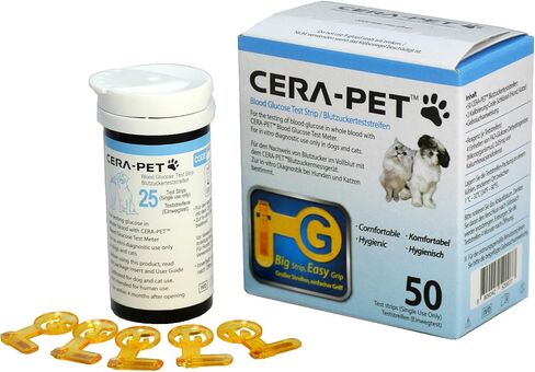50 x CERA-PET Vet Blood Glucose Strips for Cats & Dogs, Pet Owners and Vet Test Replacement Strips in Saudi Arabia