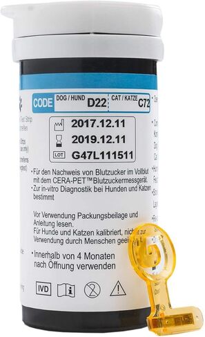 50 x CERA-PET Vet Blood Glucose Strips for Cats & Dogs, Pet Owners and Vet Test Replacement Strips in Saudi Arabia