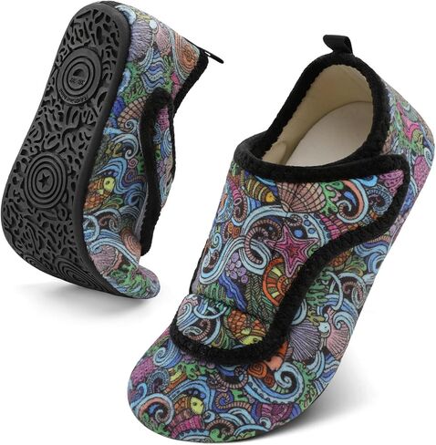 Slippers for Women Men Wide House Diabetic Shoes for Women Men Warm Arthritis Edema Swollen Neuropathy Socks Slip on Adjustable Fuzzy Comfy Soft Womens Mens Bedroom Sliipers in Kuwait