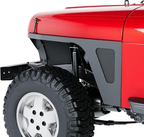 KUAFU Front Fender Flares Compatible with 1987-1995 Jeep Wrangler YJ Body Armor Rocker Guards with LED Eagle Lights Powder Coated Steel Driver and Passenger Side in Saudi Arabia
