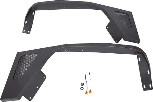 KUAFU Front Fender Flares Compatible with 1987-1995 Jeep Wrangler YJ Body Armor Rocker Guards with LED Eagle Lights Powder Coated Steel Driver and Passenger Side in Saudi Arabia