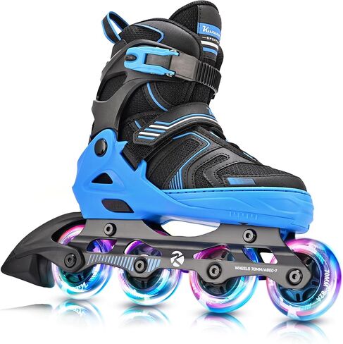Kuxuan Skates Adjustable Inline Skates for Boys Girls, Kids Roller Skates Ages 4-12 with Light Up Wheels, Teen Skates for Beginner Women in Kuwait