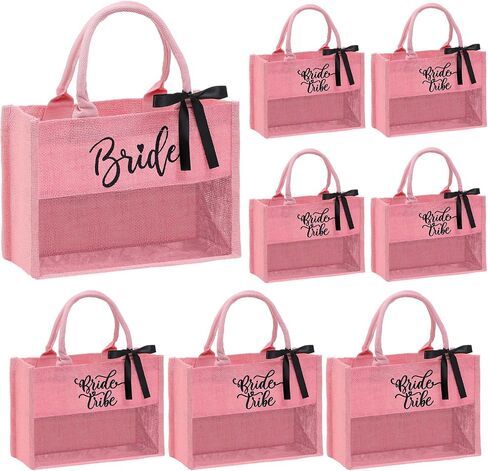 8 PCS Bachelorette Beach Bag Bridal Party Bag Bag Bride Gifts مع نافذة PVC لحفلة خطوبة العروسة in Kuwait