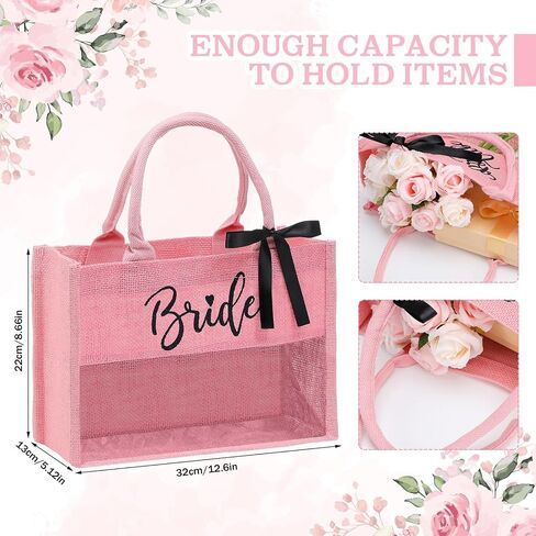 8 PCS Bachelorette Beach Bag Bridal Party Bag Bag Bride Gifts مع نافذة PVC لحفلة خطوبة العروسة in Kuwait