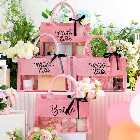 8 PCS Bachelorette Beach Bag Bridal Party Bag Bag Bride Gifts مع نافذة PVC لحفلة خطوبة العروسة in Kuwait