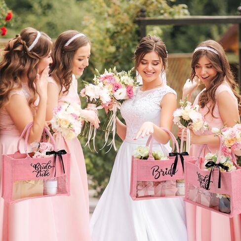 8 PCS Bachelorette Beach Bag Bridal Party Bag Bag Bride Gifts مع نافذة PVC لحفلة خطوبة العروسة in Kuwait